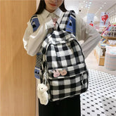 TSB30 Cool Backpacks - Fashion Plaid Nylon Travel Bag for Girls - Touchy Style