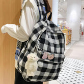 TSB30 Cool Backpacks - Fashion Plaid Nylon Travel Bag for Girls - Touchy Style