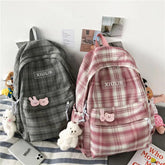 TSB30 Cool Backpacks - Fashion Plaid Nylon Travel Bag for Girls - Touchy Style