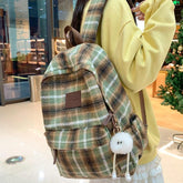 TSB57 Cool Backpacks - Fashion Plaid Woollen Rucksack For School, College, and Travel - Touchy Style