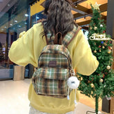 TSB57 Cool Backpacks - Fashion Plaid Woollen Rucksack For School, College, and Travel - Touchy Style