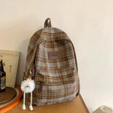 TSB57 Cool Backpacks - Fashion Plaid Woollen Rucksack For School, College, and Travel - Touchy Style