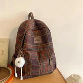 TSB57 Cool Backpacks - Fashion Plaid Woollen Rucksack For School, College, and Travel - Touchy Style