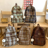 TSB57 Cool Backpacks - Fashion Plaid Woollen Rucksack For School, College, and Travel - Touchy Style