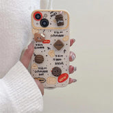 TSP10 Cute Phone Case Cute for iPhone 11, 12, 13, 14, 15, Pro Max, and Plus models - Cartoon 3D Coffee, Bear, and Cookies Pattern - Touchy Style