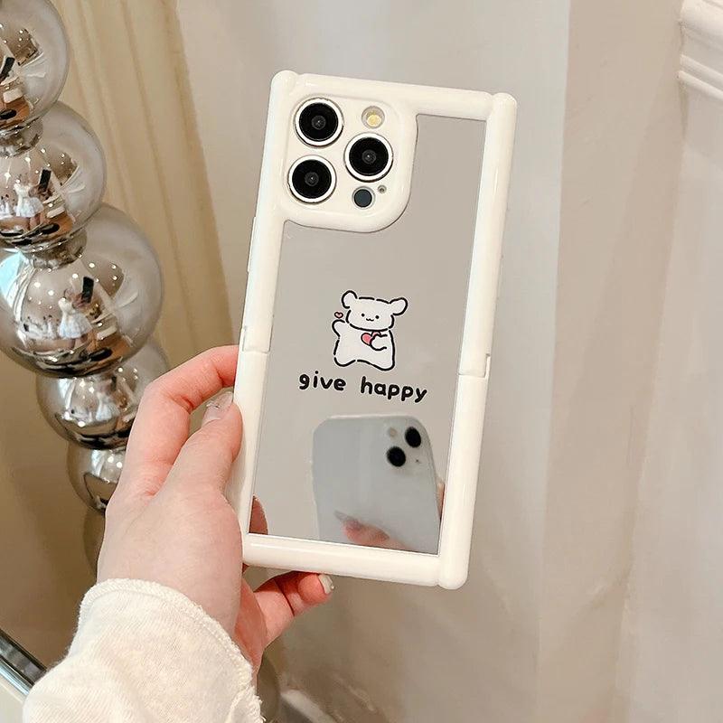 TSP104 Cute Phone Cases For iPhone 11, 12, 13, 14, and 15, Pro Max and 15 Plus - Cartoon Cat Dog Pattern - Invisible Kickstand Holder - Touchy Style