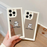 TSP104 Cute Phone Cases For iPhone 11, 12, 13, 14, and 15, Pro Max and 15 Plus - Cartoon Cat Dog Pattern - Invisible Kickstand Holder - Touchy Style