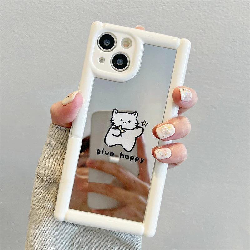 TSP104 Cute Phone Cases For iPhone 11, 12, 13, 14, and 15, Pro Max and 15 Plus - Cartoon Cat Dog Pattern - Invisible Kickstand Holder - Touchy Style