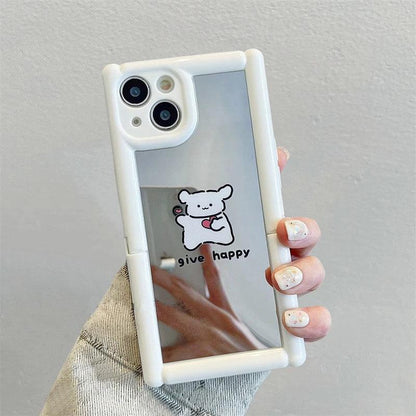 TSP104 Cute Phone Cases For iPhone 11, 12, 13, 14, and 15, Pro Max and 15 Plus - Cartoon Cat Dog Pattern - Invisible Kickstand Holder - Touchy Style