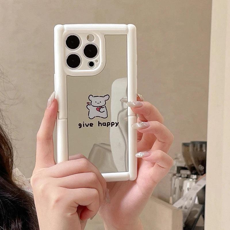 TSP104 Cute Phone Cases For iPhone 11, 12, 13, 14, and 15, Pro Max and 15 Plus - Cartoon Cat Dog Pattern - Invisible Kickstand Holder - Touchy Style