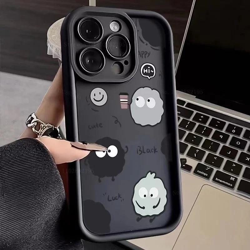 TSP107 Cute Phone Cases For iPhone 11, 12, 13, 14, 15, Pro Max, XS, XR, X, 8, 7 Plus, and SE2 - Cartoon Worm Back Cover - Touchy Style