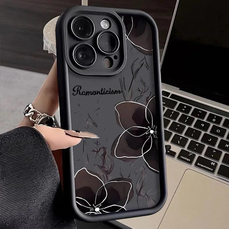 TSP112 Cute Phone Cases For iPhone 14 13 12 11 15 Pro Max XS XR X 8 7 Plus SE2 14Pro 15Pro - Flower Back Cover - Touchy Style