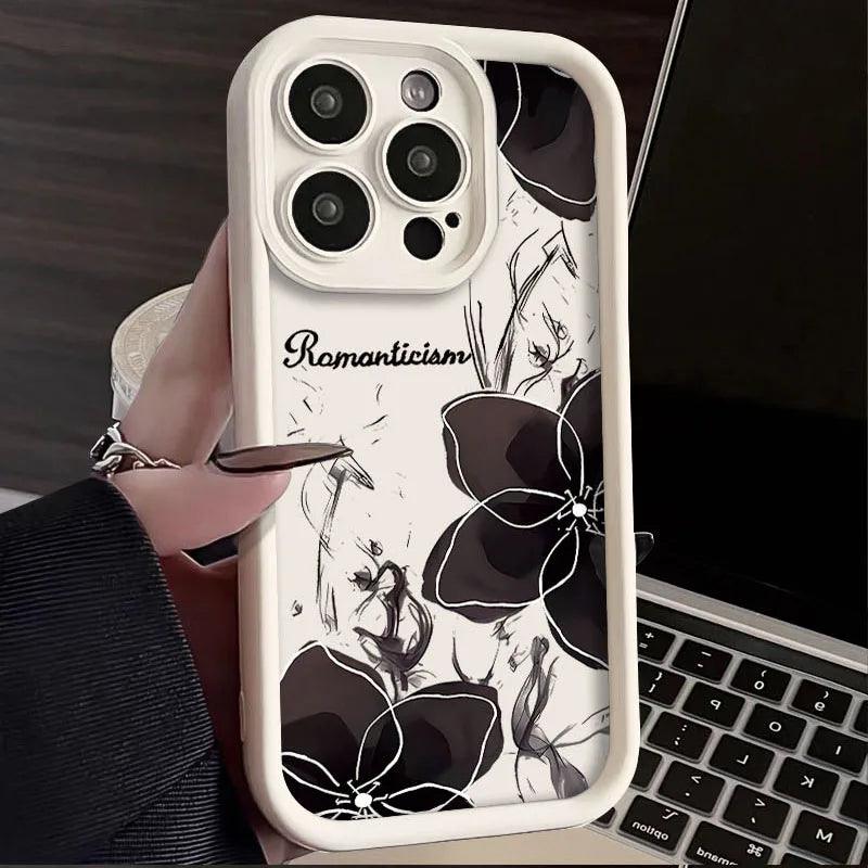 TSP112 Cute Phone Cases For iPhone 14 13 12 11 15 Pro Max XS XR X 8 7 Plus SE2 14Pro 15Pro - Flower Back Cover - Touchy Style