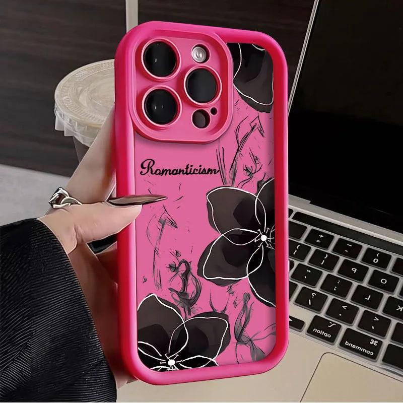 TSP112 Cute Phone Cases For iPhone 14 13 12 11 15 Pro Max XS XR X 8 7 Plus SE2 14Pro 15Pro - Flower Back Cover - Touchy Style