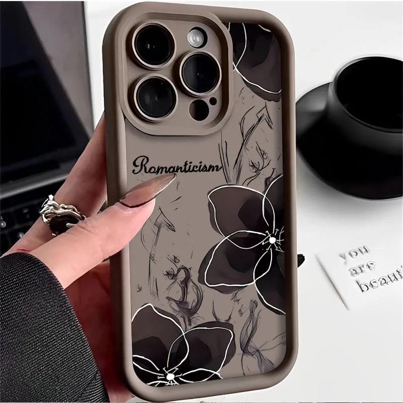 TSP112 Cute Phone Cases For iPhone 14 13 12 11 15 Pro Max XS XR X 8 7 Plus SE2 14Pro 15Pro - Flower Back Cover - Touchy Style