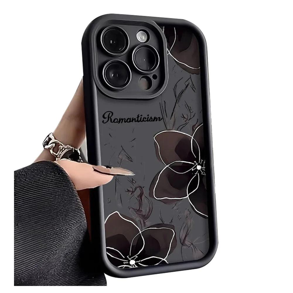 TSP112 Cute Phone Cases For iPhone 14 13 12 11 15 Pro Max XS XR X 8 7 Plus SE2 14Pro 15Pro - Flower Back Cover - Touchy Style