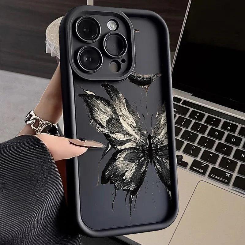 TSP116 Cute Phone Cases For iPhone 15, 14, 13, 12, 11 Pro Max, XS, XR, X, 8, 7 Plus, SE2, 14Pro, and 15Pro - Cool Butterfly Pattern - Touchy Style