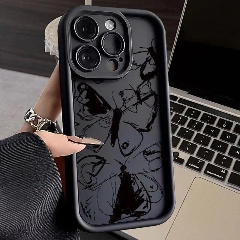 TSP118 Cute Phone Cases For iPhone 15, 14, 13, 12, 11 Pro Max, XS, XR, X, 8, 7 Plus, SE2, 14Pro, and 15Pro - Butterfly Bumper Cover - Touchy Style
