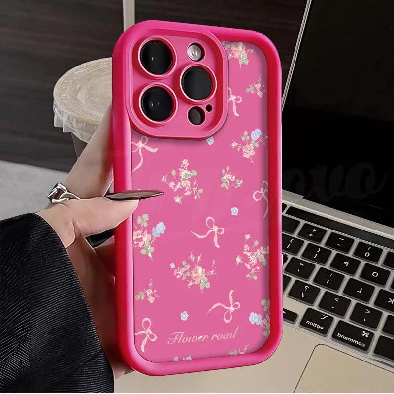 TSP119 Cute Phone Cases For iPhone 15, 14, 13, 12, 11, Pro Max, XS, XR, X, 8, 7 Plus, SE2, 14Pro, and 15Pro - Vintage Flowers Pattern - Touchy Style