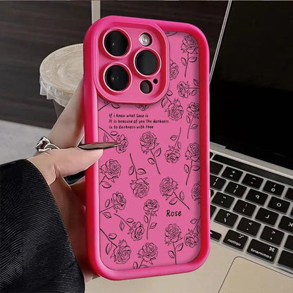 TSP123 Cute Phone Cases For iPhone 13,15, 11, 12, Pro Max, XS, XR, X, 8, 7 Plus, SE2, 14Pro and 15Pro - Rose Soft Cover - Touchy Style