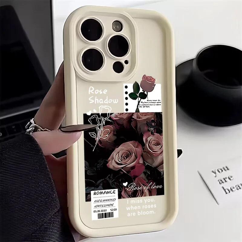 TSP128 Cute Phone Cases For iPhone 14, 13, 12, 11, 15 Pro Max, XS, XR, X, 8, 7 Plus, and SE2 - Flowers Soft Cover - Touchy Style