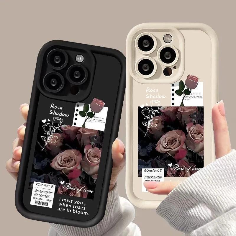 TSP128 Cute Phone Cases For iPhone 14, 13, 12, 11, 15 Pro Max, XS, XR, X, 8, 7 Plus, and SE2 - Flowers Soft Cover - Touchy Style