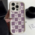 TSP130 Cute Phone Cases For iPhone 15, 14, 13, 12, 11, Pro Max, XS, XR, X, 8, 7 Plus, and SE2 - Matte Heart Grid Pattern - Touchy Style