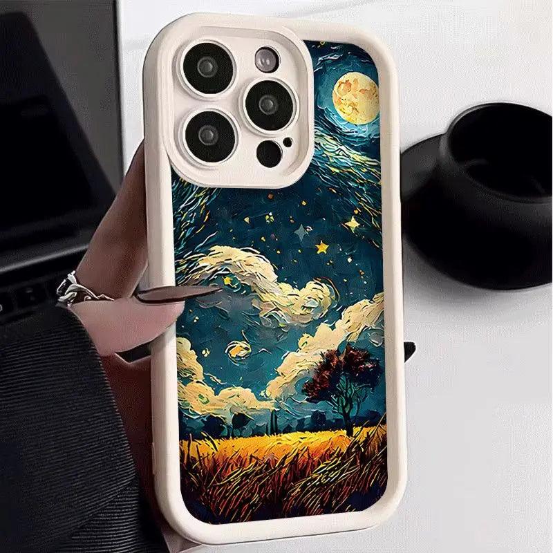 TSP132 Cute Phone Cases For iPhone 15, 14, 13, 12, 11 Pro Max, XS, XR, X, 8, 7 Plus, SE2, 14Pro, and 15Pro - Starry Sky Pattern - Touchy Style