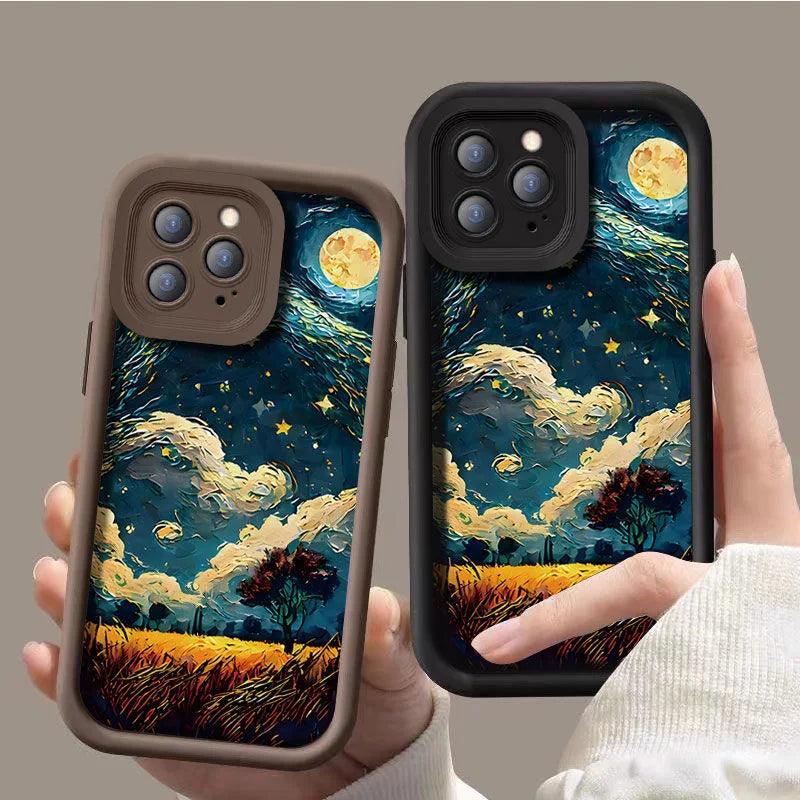 TSP132 Cute Phone Cases For iPhone 15, 14, 13, 12, 11 Pro Max, XS, XR, X, 8, 7 Plus, SE2, 14Pro, and 15Pro - Starry Sky Pattern - Touchy Style