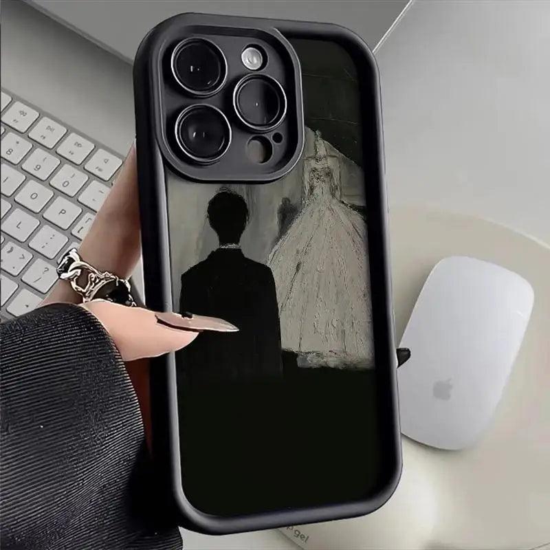 TSP133 Cute Phone Cases For iPhone 15, 14, 13, 12, 11, Pro Max, XS, XR, X, 8, 7 Plus, and SE2 - Couple Wedding Dress Pattern - Touchy Style