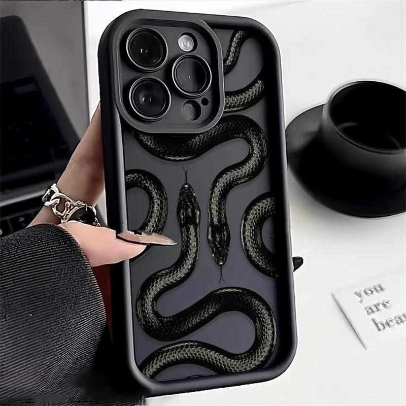 TSP134 Cute Phone Cases For iPhone 15, 14, 13, 12, 11, Pro Max, XS, XR, X, 8, 7 Plus, SE2, 14Pro and 15Pro - Snake Pattern - Touchy Style