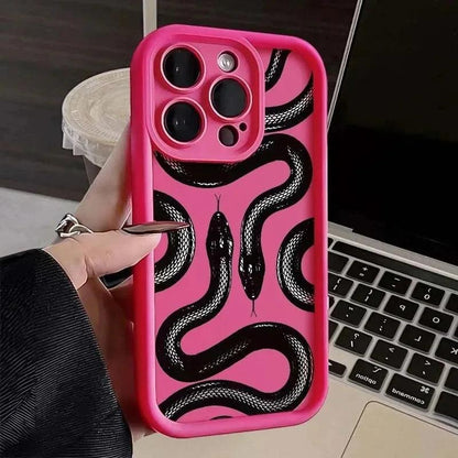 TSP134 Cute Phone Cases For iPhone 15, 14, 13, 12, 11, Pro Max, XS, XR, X, 8, 7 Plus, SE2, 14Pro and 15Pro - Snake Pattern - Touchy Style