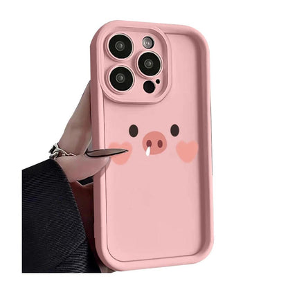 TSP135 Cute Phone Cases For iPhone 14, 13, 12, 11, 15 Pro Max, XS, XR, X, 8, 7 Plus, SE2, 14Pro, and 15Pro - Pig Cartoon Pattern - Touchy Style