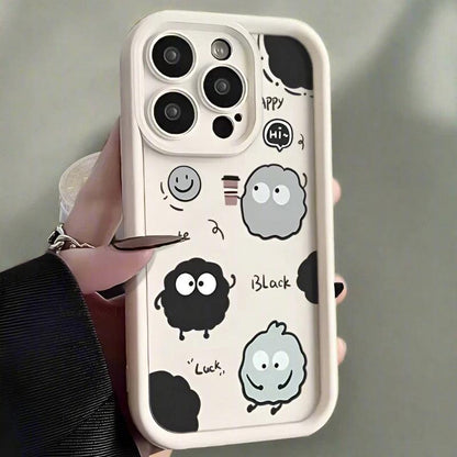 TSP143 Cute Phone Cases For Galaxy A52, A32, A22, A14, A13, A12, A55, A35, A25, A54, A34, A24, A73, A53, A33, A23, A71, A51, A31, and A21 - Cartoon Worm Pattern - Touchy Style