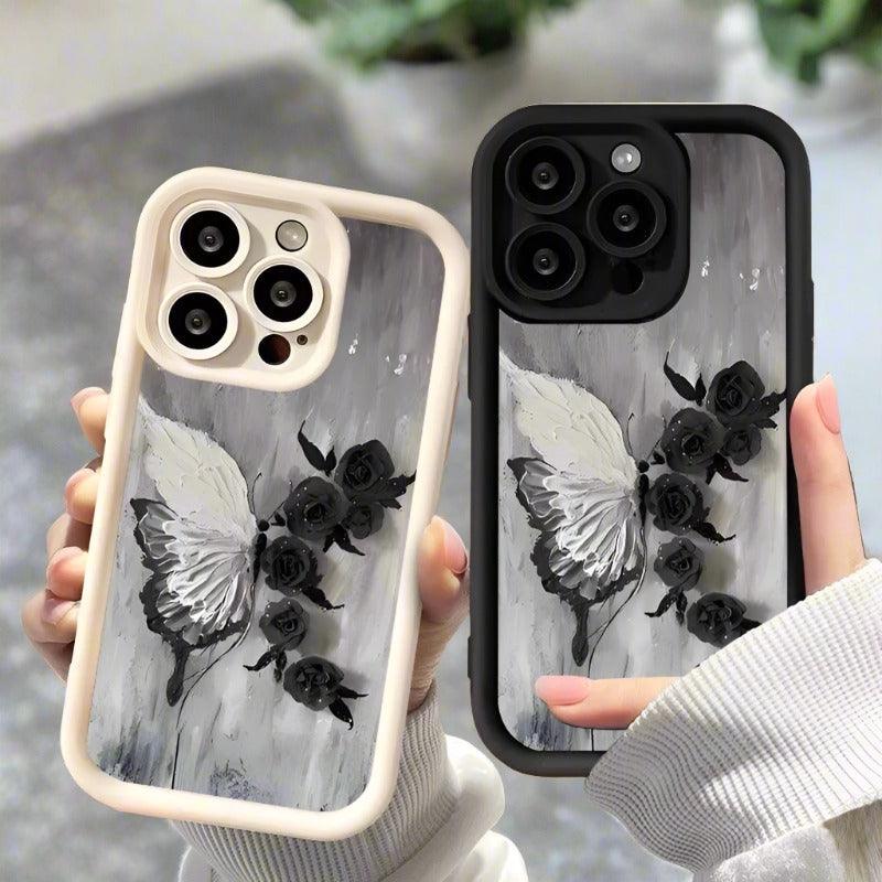 TSP147 Cute Phone Cases For Galaxy S24, S23, S22 Plus Ultra, S21, S20 FE, A10, A11, A03, A04, A30, and A20 - Butterfly Flower Pattern - Touchy Style