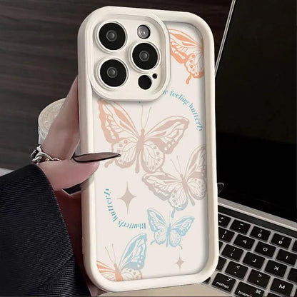 TSP153 Cute Phone Cases For Galaxy S22, S23, S24, Plus Ultra, S21, S20 FE, A10, A11, A03, A04, A30, and A20 - Colorful Butterfly Pattern - Touchy Style