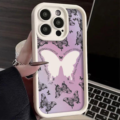 TSP154 Cute Phone Cases For Galaxy S24, S23, S22 Plus, Ultra, S21, S20 FE, A10, A11, A03, A04, A30, and A20 - Butterflies Pattern - Touchy Style