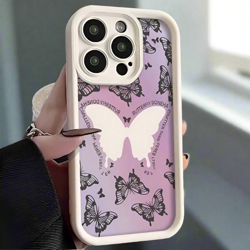 TSP154 Cute Phone Cases For Galaxy S24, S23, S22 Plus, Ultra, S21, S20 FE, A10, A11, A03, A04, A30, and A20 - Butterflies Pattern - Touchy Style