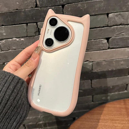 TSP163 Cute Phone Cases For Huawei Mate 40, 50, 60, P50, 60, 70 Pro Ultra, Honor 50, and Nova 9, 10, 11, and 12 - 3D Cat Ear Hard Acrylic Bumper Cover - Touchy Style