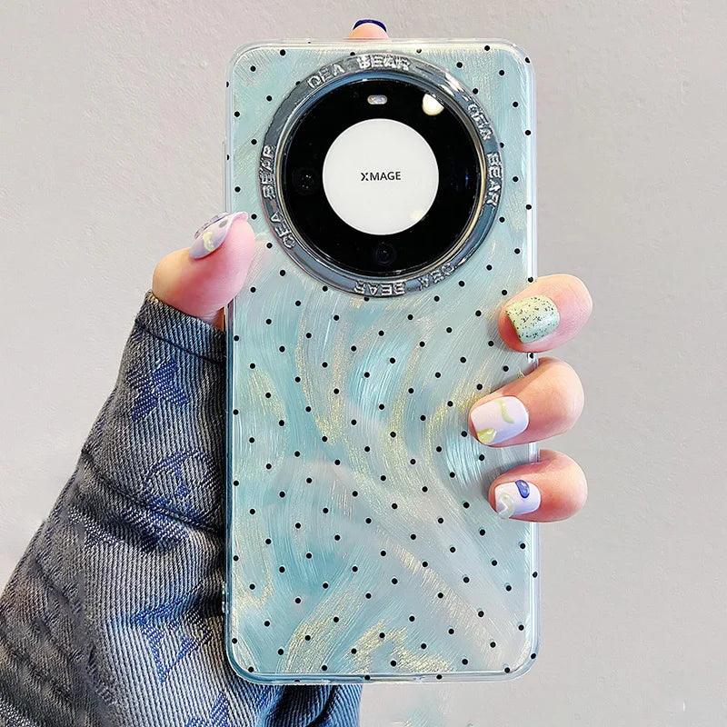 TSP169 Cute Phone Cases for Huawei P70, P60, P50, P40, Mate 30, 40, 50, and 60 Pro Plus - Laser Bling Wave Point Cover - Touchy Style
