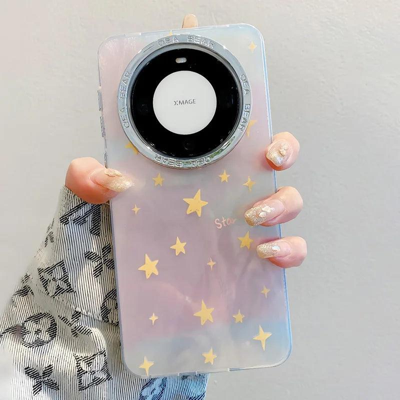 TSP172 Cute Phone Cases For Huawei P70, P60, P50, P40, Mate 30, 40, 50, or 60 Pro Plus - Luxury Laser Camlet Bling Star Cover - Touchy Style