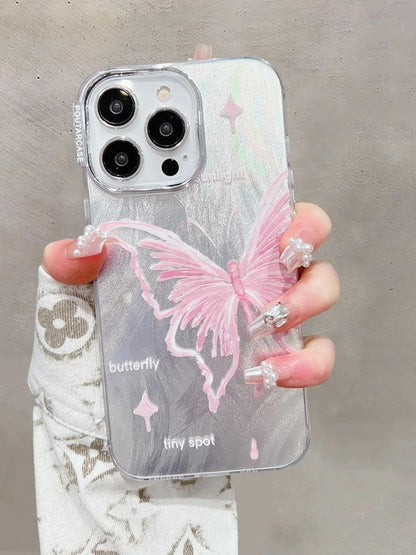 TSP173 Cute Phone Cases for Huawei Mate 60, 50, and 40 Pro and P40 and P50 Pro - Luxury Butterfly Bracelet Chain - Glitter Shiny Cover - Touchy Style