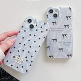 TSP176 Cute Phone Cases For iPhone 11, 12, 13, 14, 15 Pro Max, 14 Plus, and 15 Plus - Laser Bow Waves, Points Pattern - Touchy Style