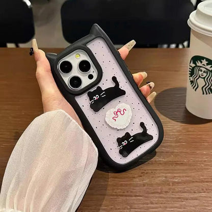 TSP179 Cute Phone Cases For iPhone 15, 14, 13, 12 Pro Max, and 11 - Cute Cat Ear, Heart Transparent Bumper Cover - Touchy Style