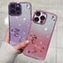 TSP183 Cute Phone Cases For iPhone 15, 14, 11, 12, 13 Pro Max, Mini, XS, XR, X, 7, and 8 Plus - Glitter Rhinestones Flowers Pattern - Touchy Style