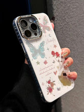 TSP185 Cute Phone Cases For iPhone 15, 14, 11, 12, 13 Pro Max, and 14 Plus - Laser Butterfly, and Shinny Flower Pattern - Touchy Style