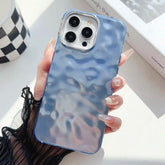 TSP194 Cute Phone Cases for iPhone 15, 14, 13, 11, 12 Pro Max, XS Max, XR, 7, and 8 Plus - 3D Frosted Folds Pattern - Touchy Style