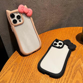 TSP197 Cute Phone Cases For iPhone 15, 14, 13, 12, and 11 Pro Max Plus - 3D Bowknot and Cat Ears Pattern - Touchy Style