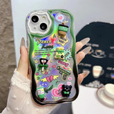 TSP2 Cute Phone Case for iPhone models 15, 14, 13, 12, 11, Pro Max, 14, and 15 Plus - Laser 3D Cartoon Pattern - Touchy Style