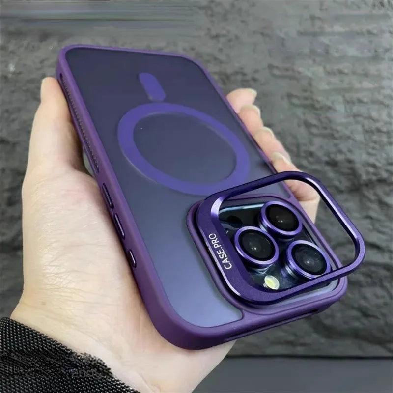 TSP200 Cute Phone Cases For iPhone 15, 12, 13, 14, 11 Pro Max Plus - With Ring Stand - Metal Lens Protection, Translucent Cover - Touchy Style